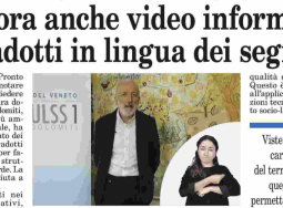 AULSS1, ora anche video informativi tradotti in lingua dei segni